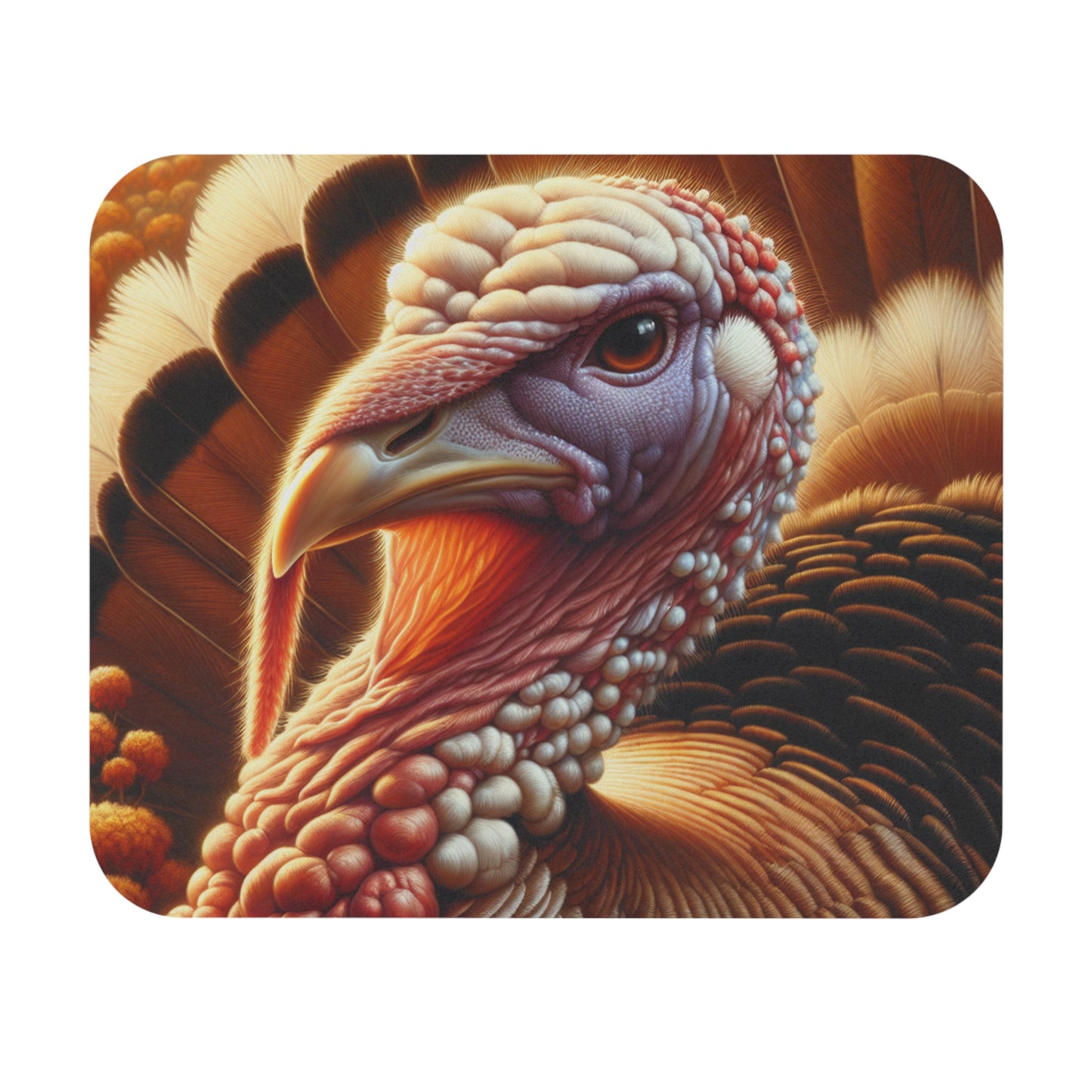 Mouse Pad - Majestic Thanksgiving Turkey, Autumn Colors Design