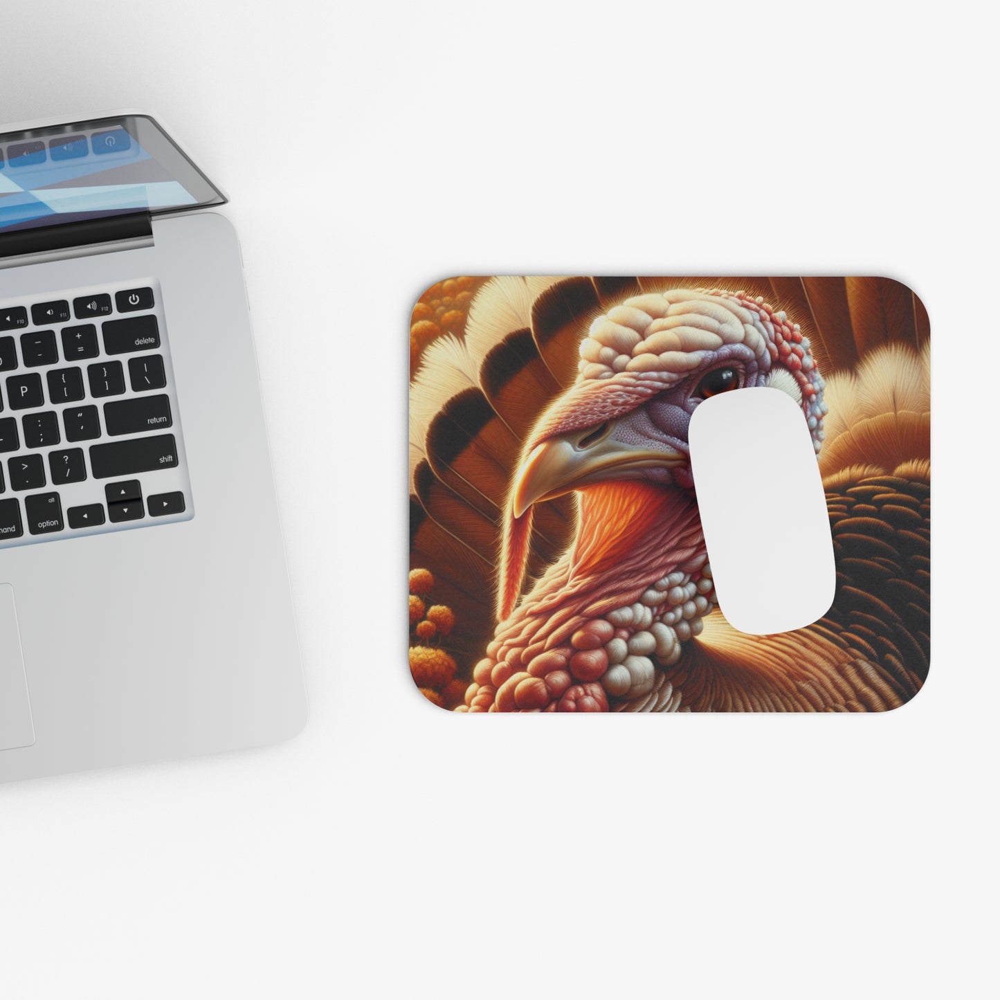 Mouse Pad - Majestic Thanksgiving Turkey, Autumn Colors Design