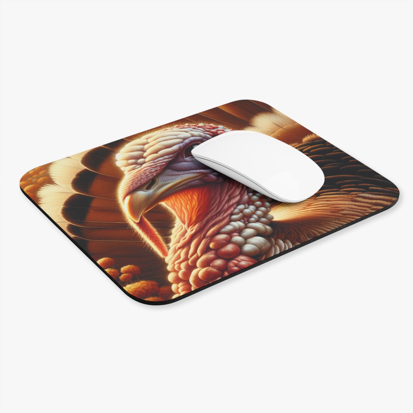 Mouse Pad - Majestic Thanksgiving Turkey, Autumn Colors Design