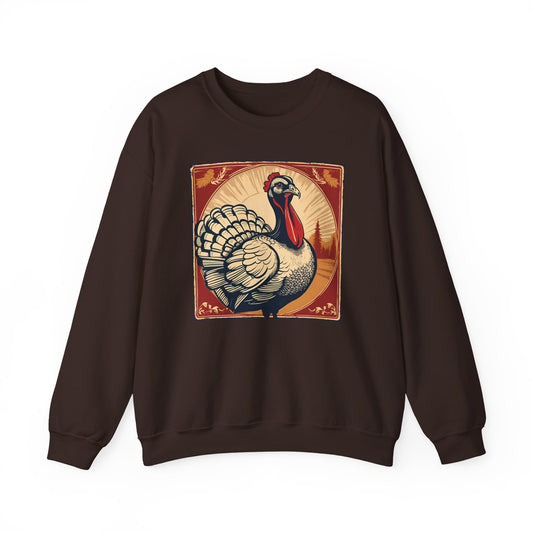 Vintage Turkey Country Unisex Sweatshirt, Thanksgiving Crewneck Jumper, Farmhouse Chic Pullover, Thanksgiving Gift, Fall Harvest Sweater,